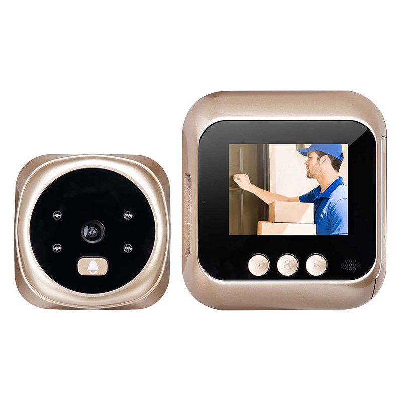 Doorbell Camera 1080P Home Smart Doorbell Security Door Peephole Camera with 2.4-Inch High-Definition Screen Display