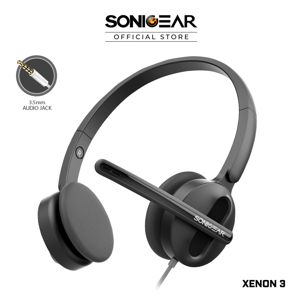 SonicGear Xenon 3 Stereo Wired Headphone with Microphone | Light Weight  | Comfortable | Clear Audio