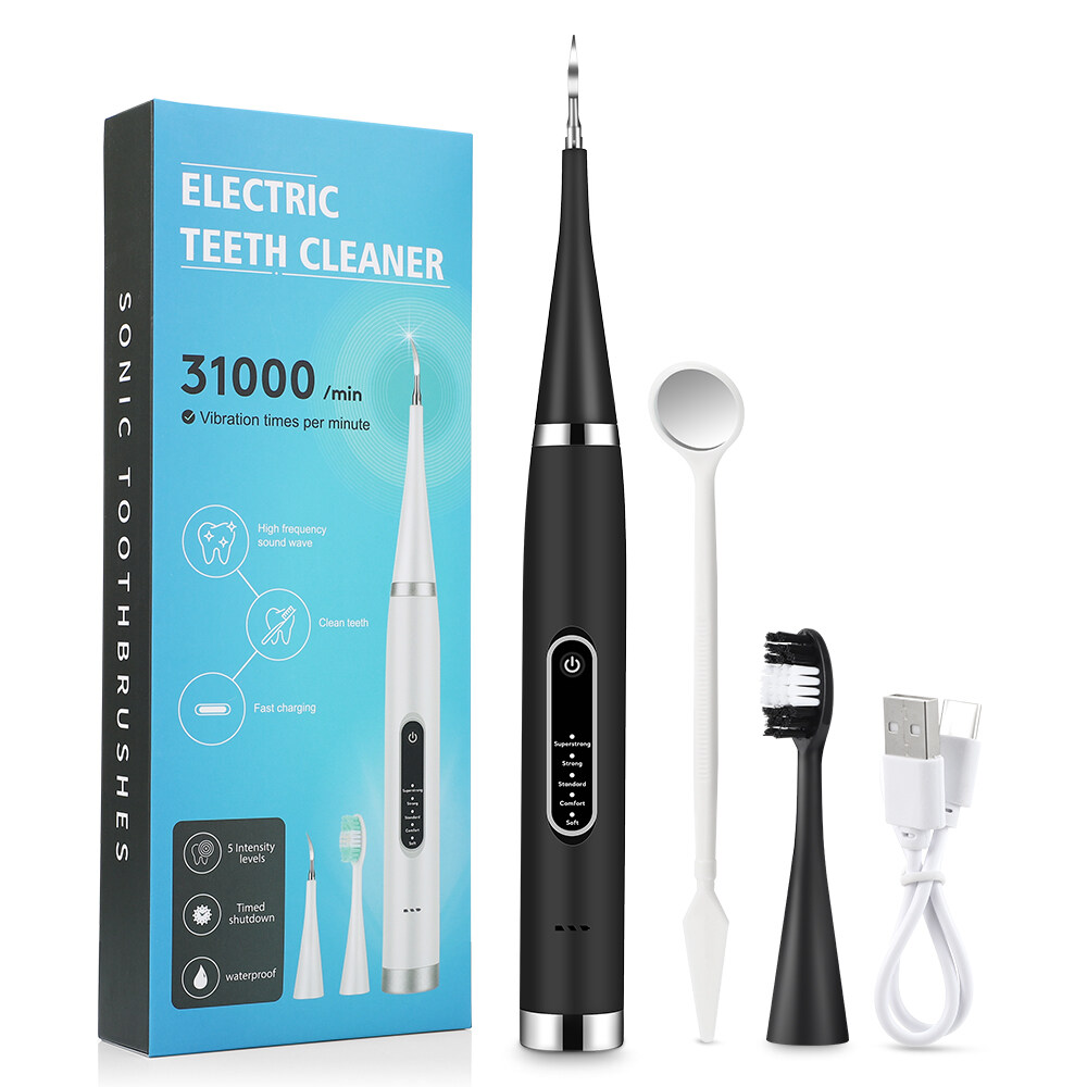 Smart Ultrasonic Dental Calculus Remover Wireless Charging Touch Switch 5 Modes Toothbrush Yellow Teeth Tartar Smoke Stain Plaque Toothbrush Cleaner