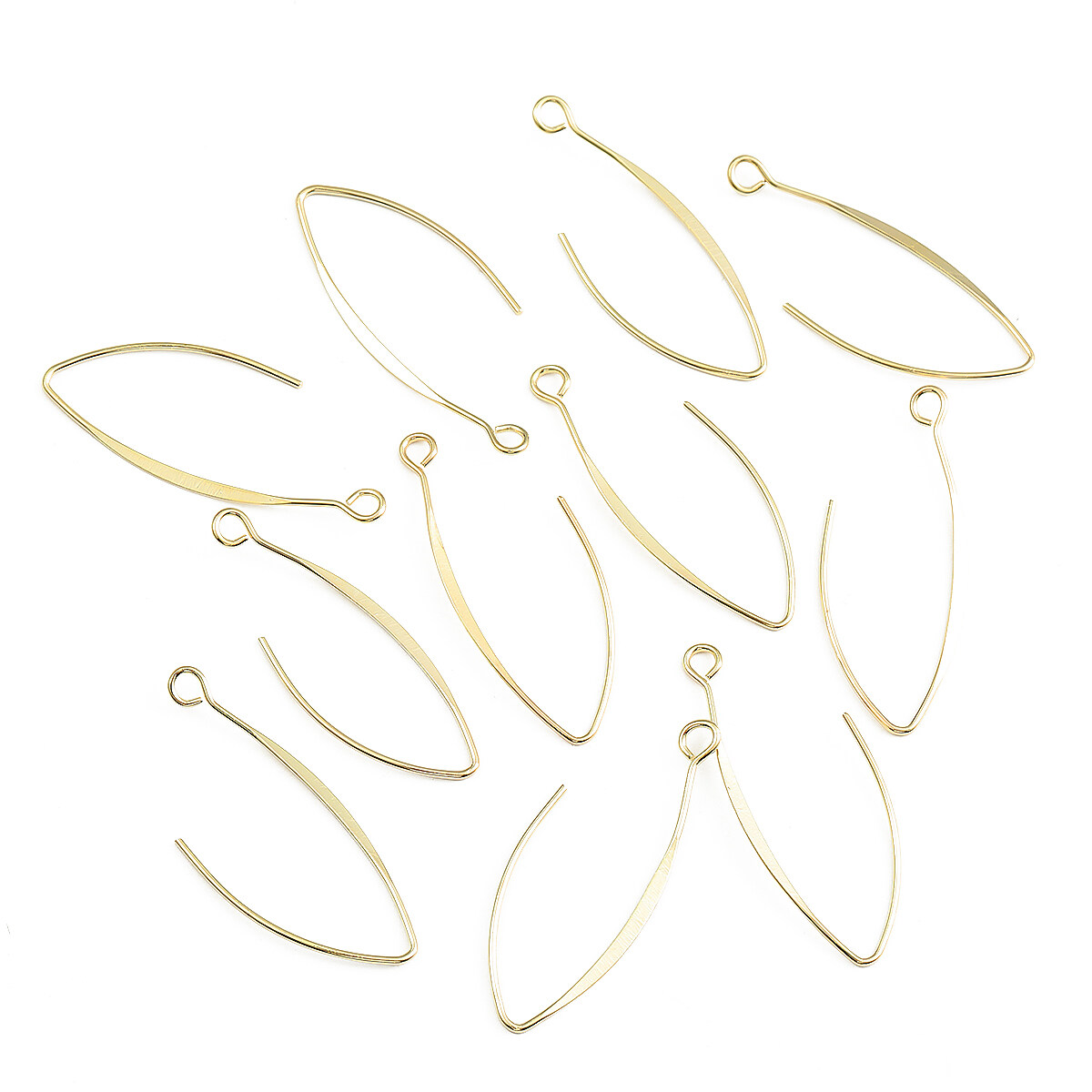10-20pcs/Bag 18K Gold Plated Copper French Earring Components Hooks Ear Hook Clasps Earring Wires For DIY Jewelry Making Accessories