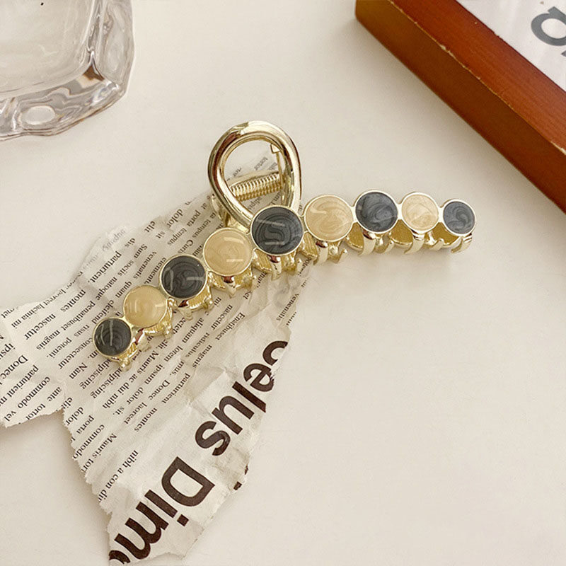 Ponytail Holder Hair Clips for Women Fashion Colorful Beads Hair Claws Elegant Metal Make up Barrettes Girls Hair Accessories