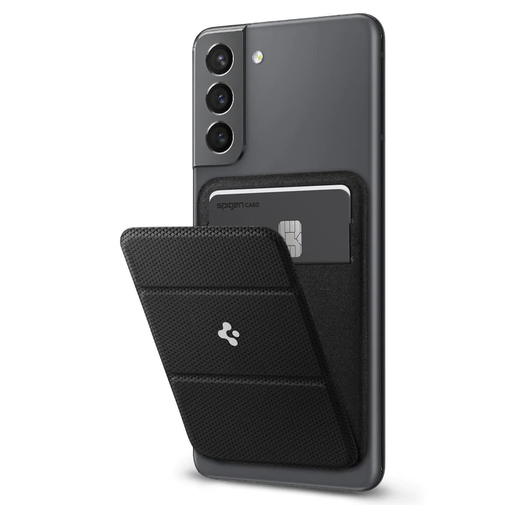 Spigen Universal Card Holder Phone Stand Smart Fold Wallet 3M Sticker for iPhone, Samsung Galaxy, All Smartphones