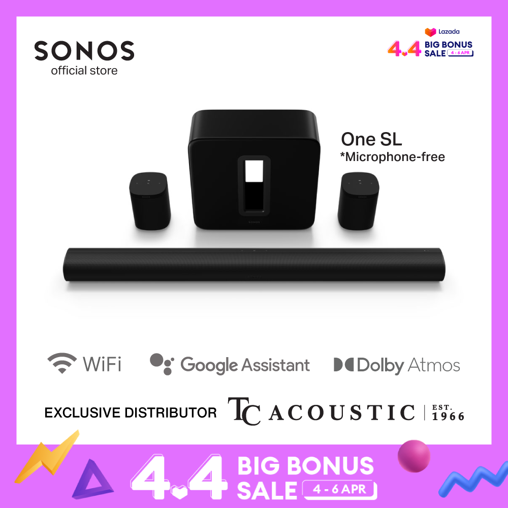 5.1.2 Sonos Arc For TV With Dolby Atmos Set with One SL and Sub (Gen 3) - Wireless Home Theater