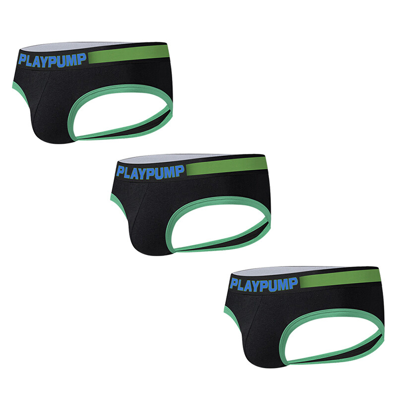 CMENIN PLAYPUMP 3Pcs Popular Cotton Sexy Underwear Man Jockstrap Underpants Tanga Men's Thong And G String Men's Panties PP9114