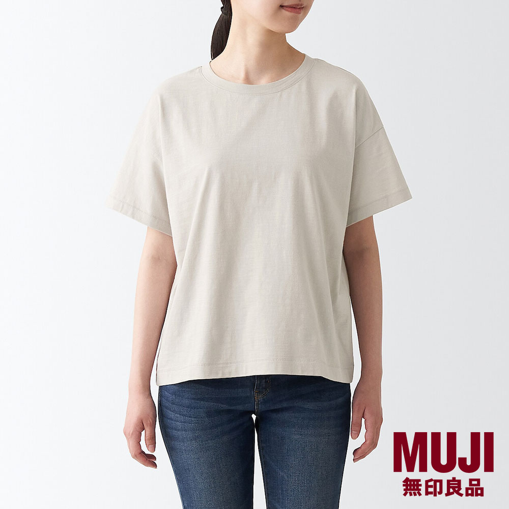 MUJI Ladies Slub Crew Neck Short Sleeve T-Shirt