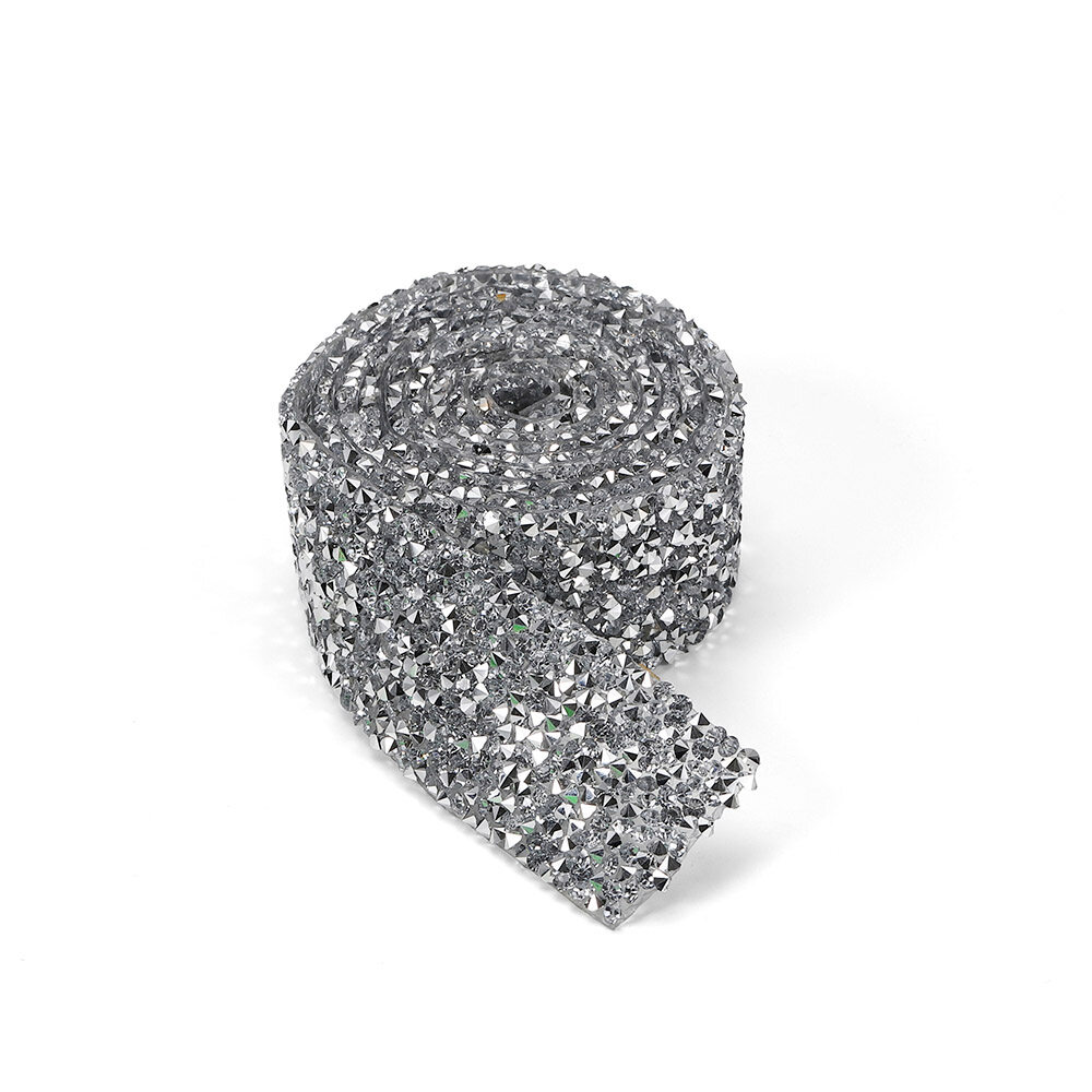 1 Yard 1.0-3.0mm Rhinestones Tape Banding Hotfix Strass Crystal Decoration Rhinestone Ribbon For DIY Woman Clothing Shoes Hats