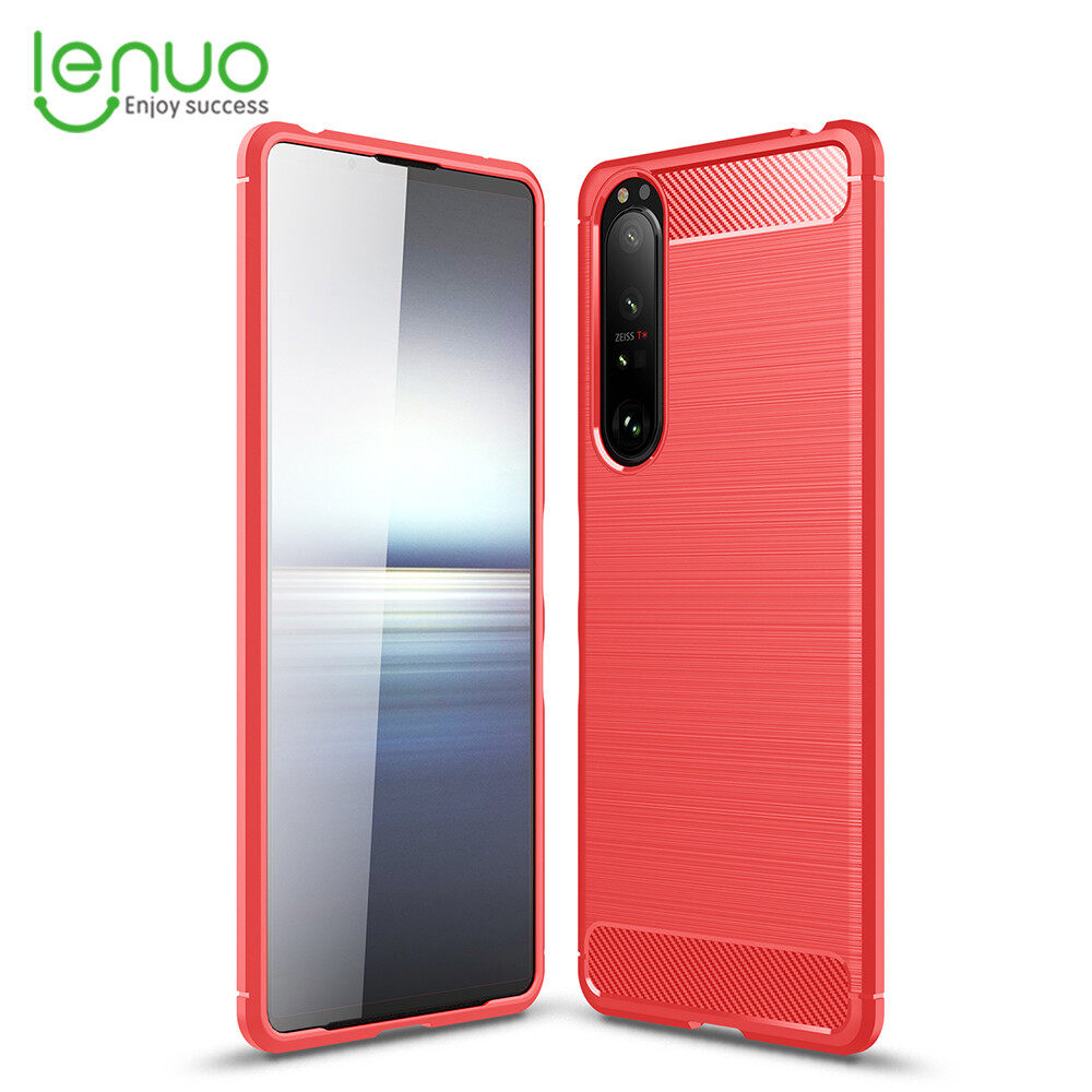 Lenuo for Sony Xperia 1 III / 10 III / 10 II  Case - Carbon Fiber Silicone Brushed Cell Phone TPU Back Cover