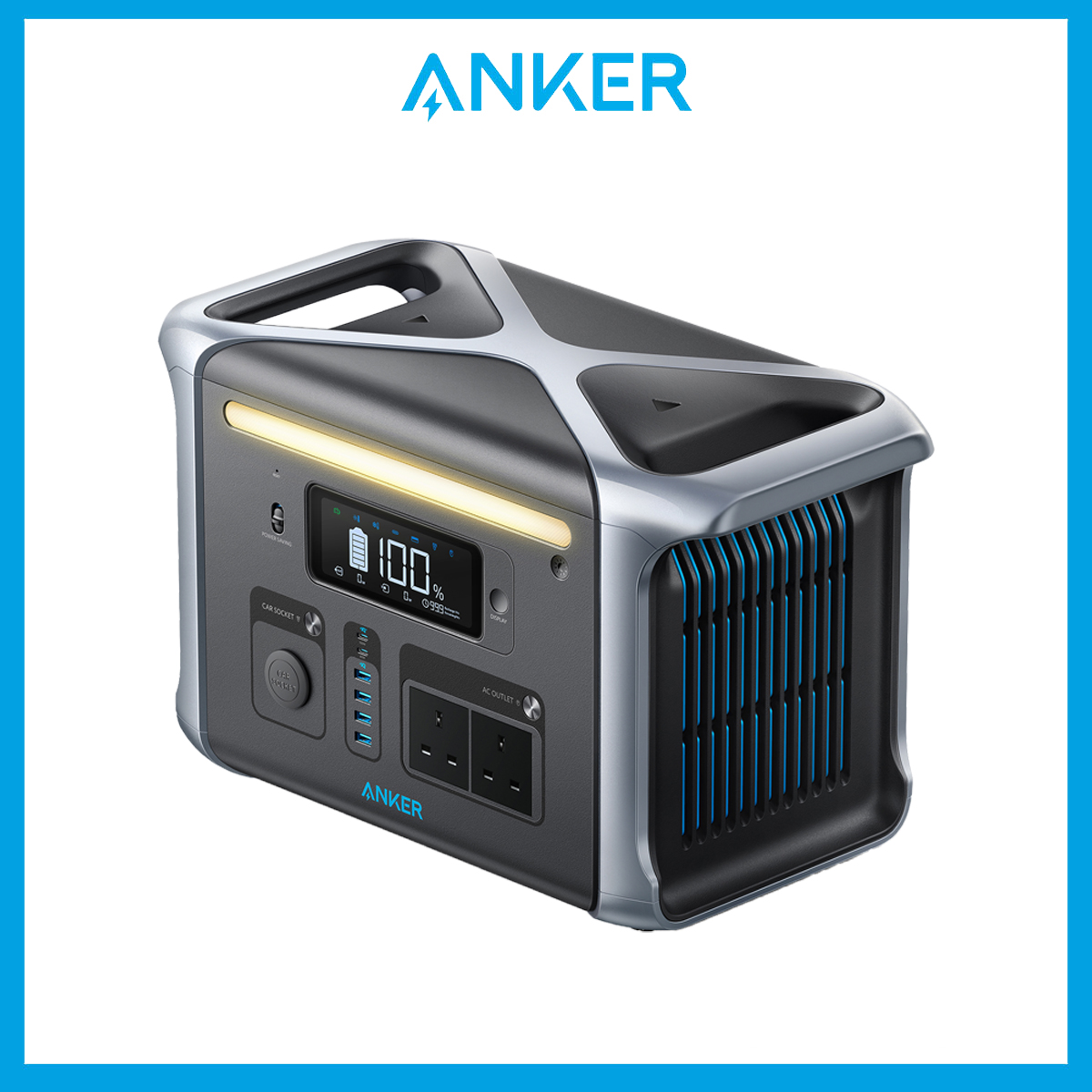 Anker Powerhouse 757 Portable Power Station, PowerHouse 1229Wh LiFePo4 Battery, 1500W Solar Generator with 2 AC Outlets (Solar Panel Optional), 2 USB-C Ports 100W Max, LED Light For Camping, RV, Power