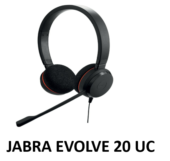 Jabra Evolve 20 UC/MS Stereo Office Headset, USB-A - 2 Years Local Warranty