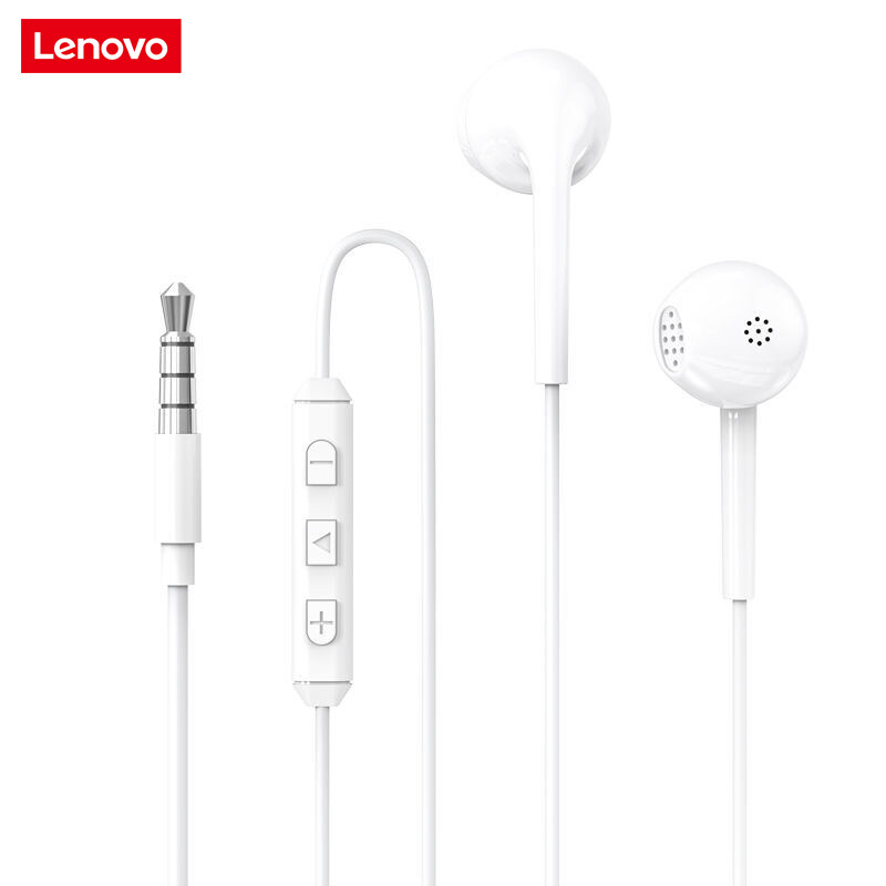 Lenovo XS10S 8D Stereo Earphone 3.5mm Plug In-Ear Bass Headphone with Microphone Volume Control for Android Mobile Phone Universal