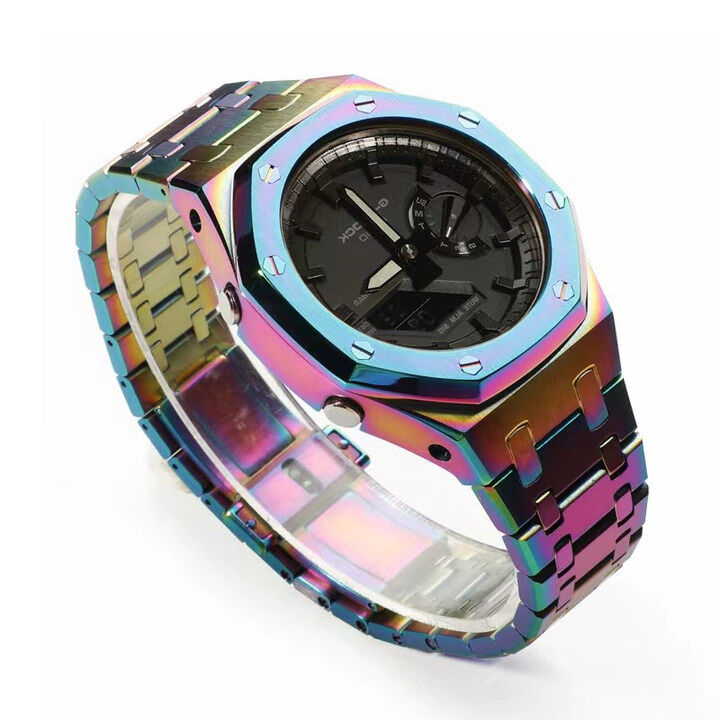 casio oak mod kit For Casio GA-2100 GA-B2100 The Third Generation GA-2110 Case Modification Watchband Bezel Stainless Steel