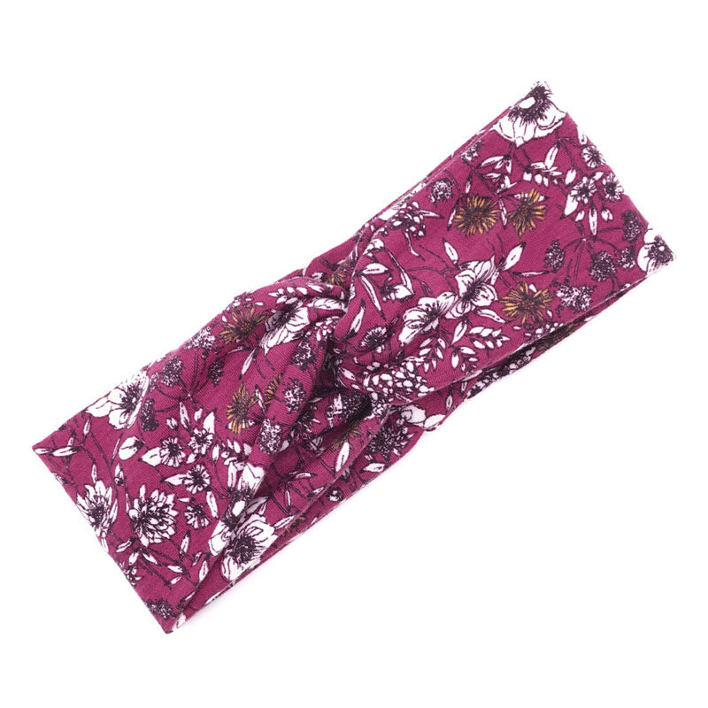 1Pcs Women Flower Headband Bohemia Style Cross Knot Hair Band Wide Stretch Headbands Girls Hair Accessories