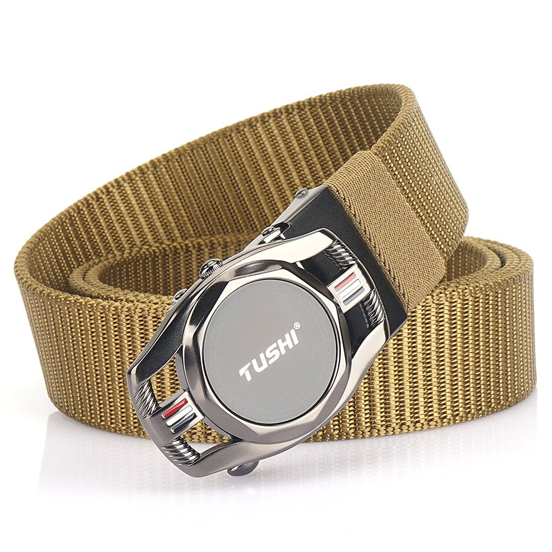 Business Belts Top Quality Designer Automatic Buckle Nylon Belt for Fat Man Men's Lengthen Classic Casual Outdoor Sports Military Tactical Waist Belt