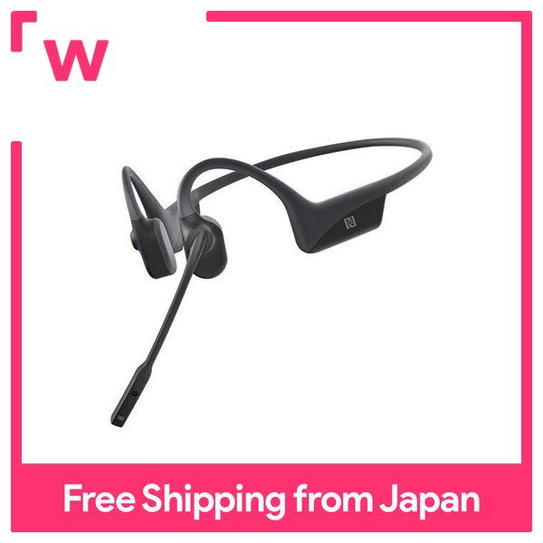 AfterShokz OpenComm Slate Gray [AFT-EP-000026] Bone conduction earphones Wireless Bluetooth Aftershocks Headset with microphone Bluetooth headphones Quick charge Waterproof Dustproof IP55 NFC