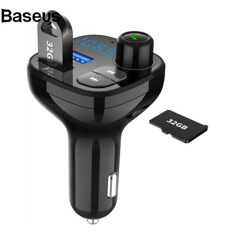 Baseus BT12Q Bluetooth 5.0 Receiver FM Transmitter for Car QC3.0 Fast Car Charger Wireless Bluetooth FM Radio Adapter Support Hands-Free Calling