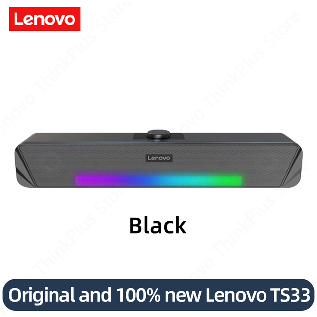 Lenovo TS33 Wireless Bluetooth 5.0 Speaker 360 Home Movie Surround Sound Bar Wired Audio Speaker For Desk Computer Subwoofer