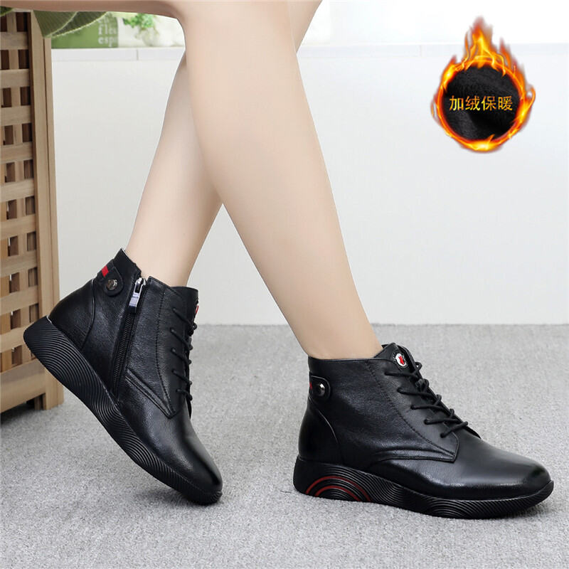 Autumn Thin Single-Layer Boots Leather Short Boots 2021 New Short Tube Low Tube Martin Shoes Soft Bottom 41 Waterproof 42 Large Size 43