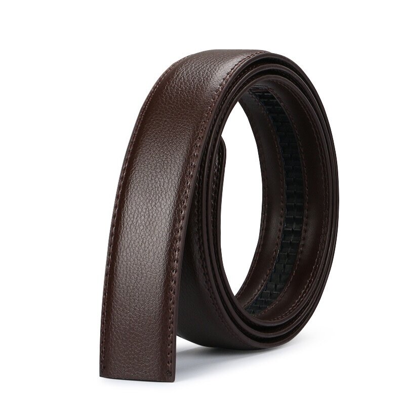CEXIKA Belts No Buckle Men's Genuine Leather Automatic Waist Strap Belt Without Buckle Width 3.5cm