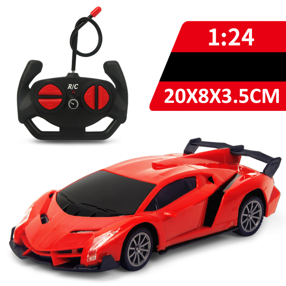 Fancy【Free Shipping】 Remote Control Car 1:24 Scale Racing Car High Speed Electric Race Stunt Toy for Kids Boys under 14-year-old Battery/Rechargeable