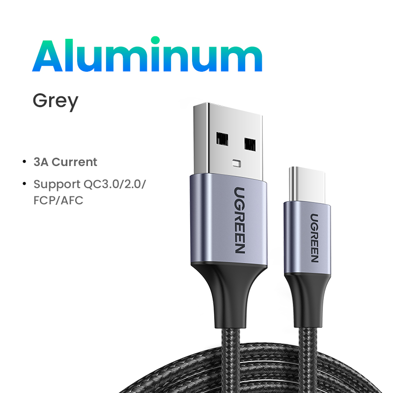 UGREEN Nylon Braid USB Type C QC 3A Fast Charging Cord for Samsung Galaxy S22 Ultra S21 S20 Z Flip 3 Z Fold Note 20 LG V50 Pixel iPad Mini 6 PS5 Huawei Xiaomi VIvo Oppo