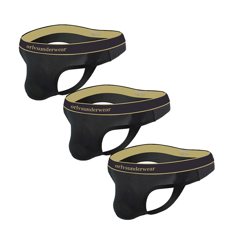 CMENIN ORLVS 3Pcs Mesh Plain Hip Raise Underwear Men Thong Men Jockstraps Transparent Underpants G String men Pouch Underwear U Pouch OR6105