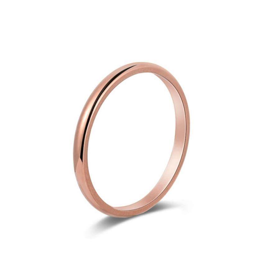 2Pcs Thin 2mm Stackable Ring Stainless Steel Plain Band for Women Girl Size 4-9