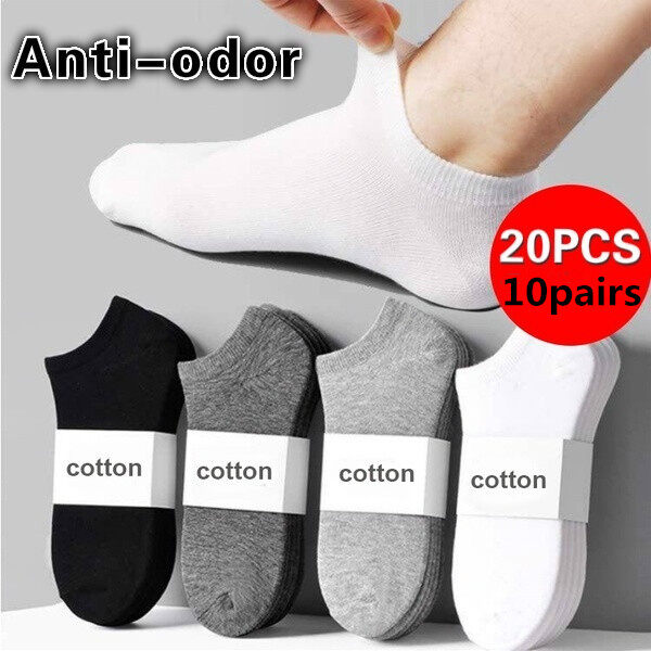 10 Pairs Women Socks Breathable Sports socks Solid Color Boat socks Comfortable Cotton Ankle Socks White Black