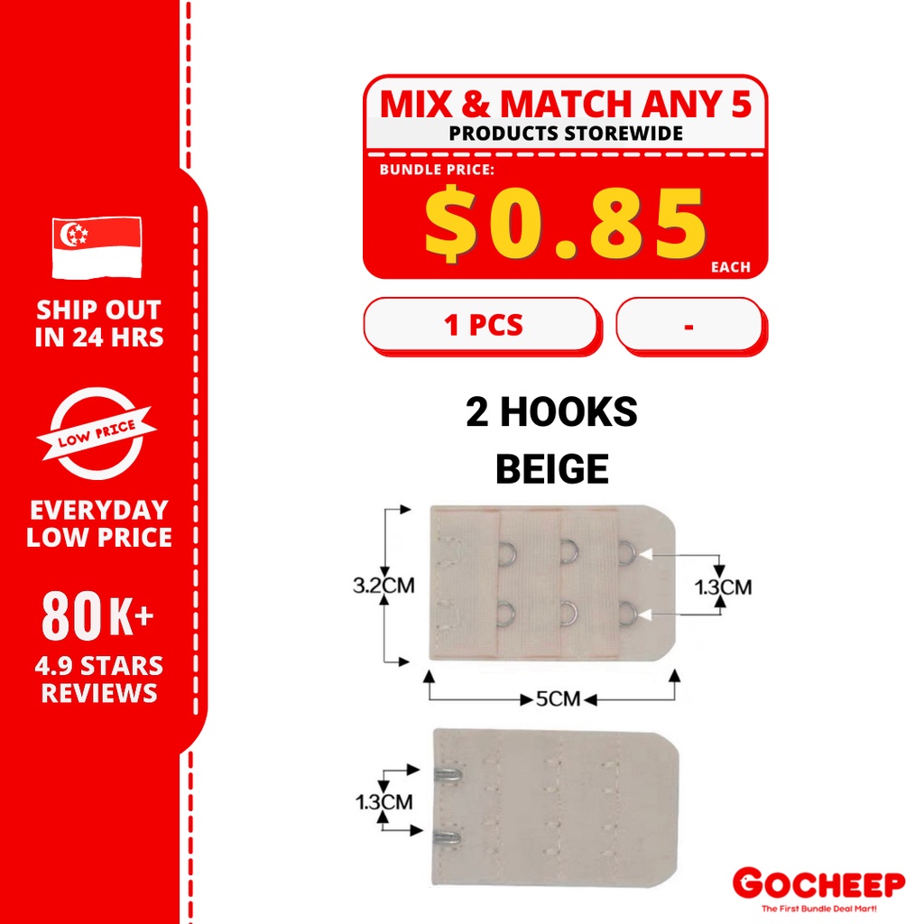 (1pcs) Bra Hooks Strap Extender 3 Hook 2 Hook Elastic Extensions Extend Lingerie Extension GoCHEEP