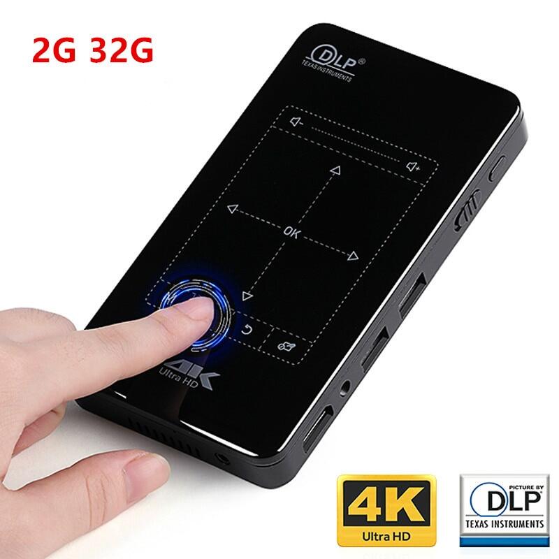 2021 New 4K Projector Portable 1080P 2G+32GB 1G+8GB Built-in Android 9.0 Bluetooth WiFi Mirroring Screen For iPhone Android Phone Projectors 4000mAH Battery HDMI Portable Projector