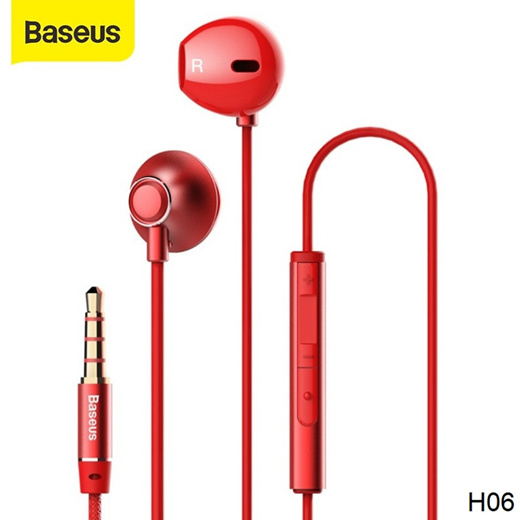 Baseus Encok H06 Wired 3.5mm In-Ear Earphone Earpiece Headset Headphone with Volume Control Microphone, Baseus Wired Earphone, Baseus Wired Earbuds, Baseus Wired Headset