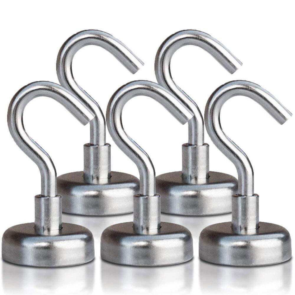 5Pcs Strong Magnetic Hooks Heavy Duty Magnet Holder Wall Hanging Hanger Magnetic Base Home Storage Organization
