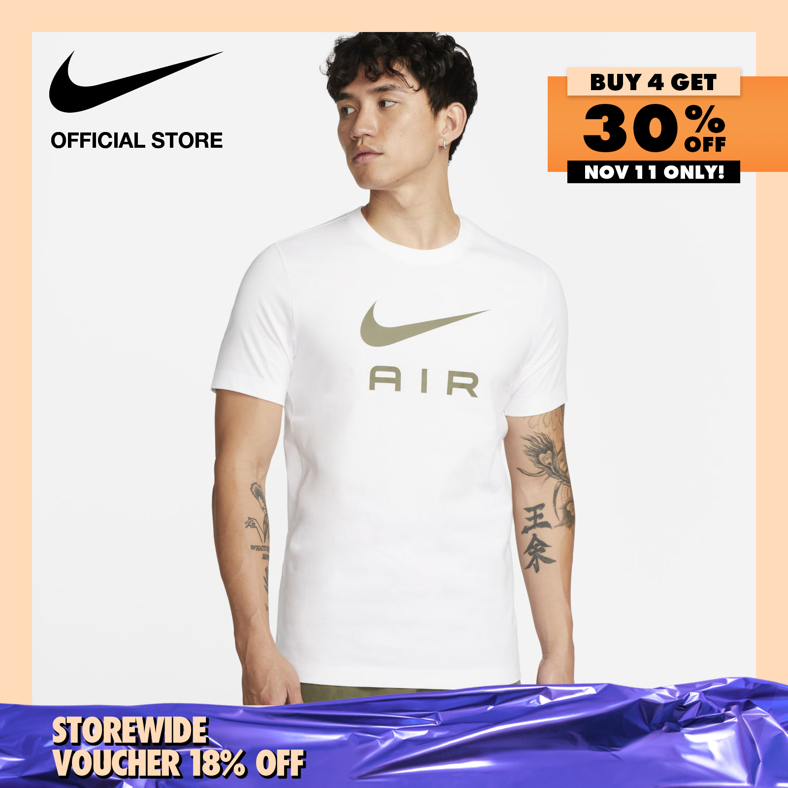 Nike Men's Sportswear Air T-Shirt - White