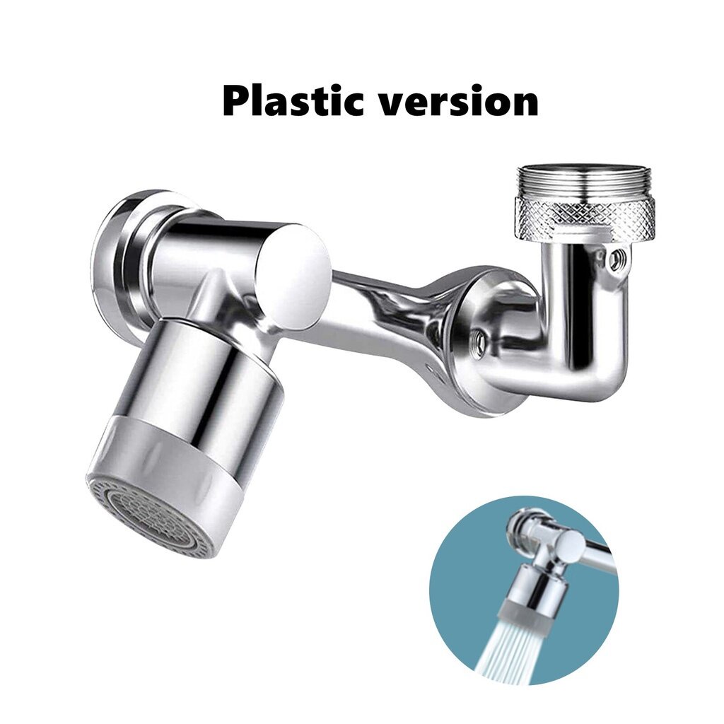 【Lowest price】Universal Splash Filter Faucet 1080 ° Rotate Water Outlet Faucet Innovative Wash Basin Tap Extender Kitchen Plastic Lifting Mechanical Arm Extension Water Mouth