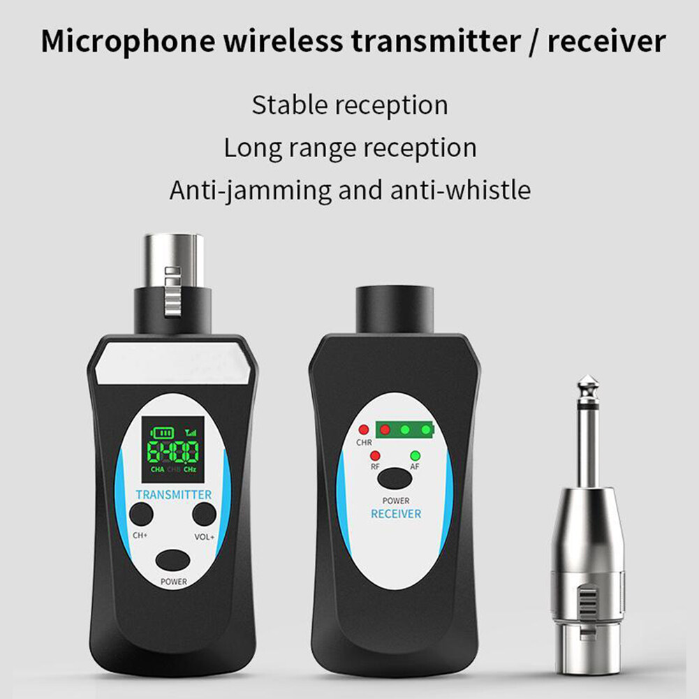 Wireless Transmitter Receiver Kit Rechargeable Microphone Wireless Transmitter Receiver Noise Reduction With HD Display for Home Theater