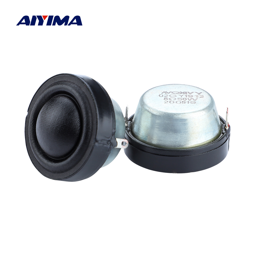 AIYIMA 2PCS 1.25 Inch 8 Ohm 50W Dome Silk Tweeter Speaker Units Wide Frequency Strong Magnetic Treble Mini Loudspeaker 34MM