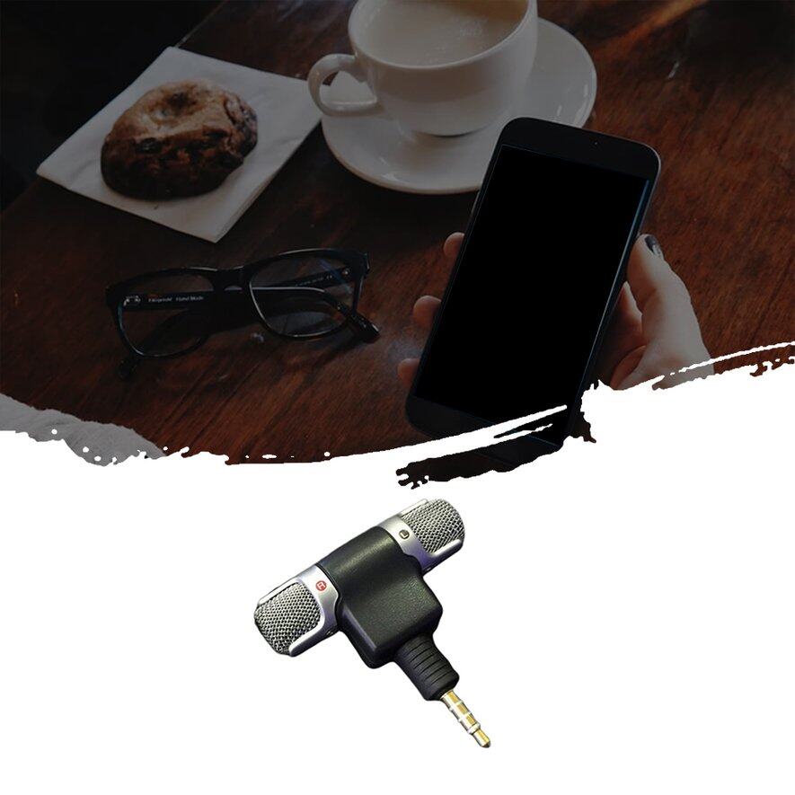 E-ERA Mini Jack Microphone Stereo Mic For Recording Mobile Phone Studio Interview Microphone For Smartphone