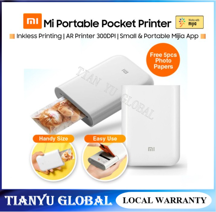 【SG READY STOCK】 Global Version Xiaomi AR Printer 300dpi Portable Photo Mini Pocket With DIY Share 500mAh picture pocket printer