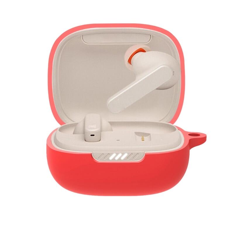 BLUESN Silicone Protective Case For JBL LIVE PRO+ Bluetooth Wireless Earphone Skin Cover Multicolor Anti-scratch Shell With Carabiner