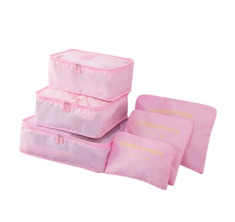 6 in 1 Travel Bag Organizer Set Pouch Luggage Makeup Bag Storage Clothing Holder Sorting Bag