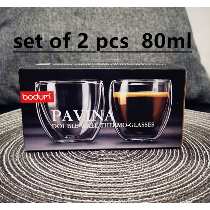 Bodum Microwave Safe Glass Cup Coffee Cup Mugs Double Wall Glass Mug for Cappuccino Latte Espresso Coffee, hot&cold beverage safe, borosilicate glasses milk tea juice cup