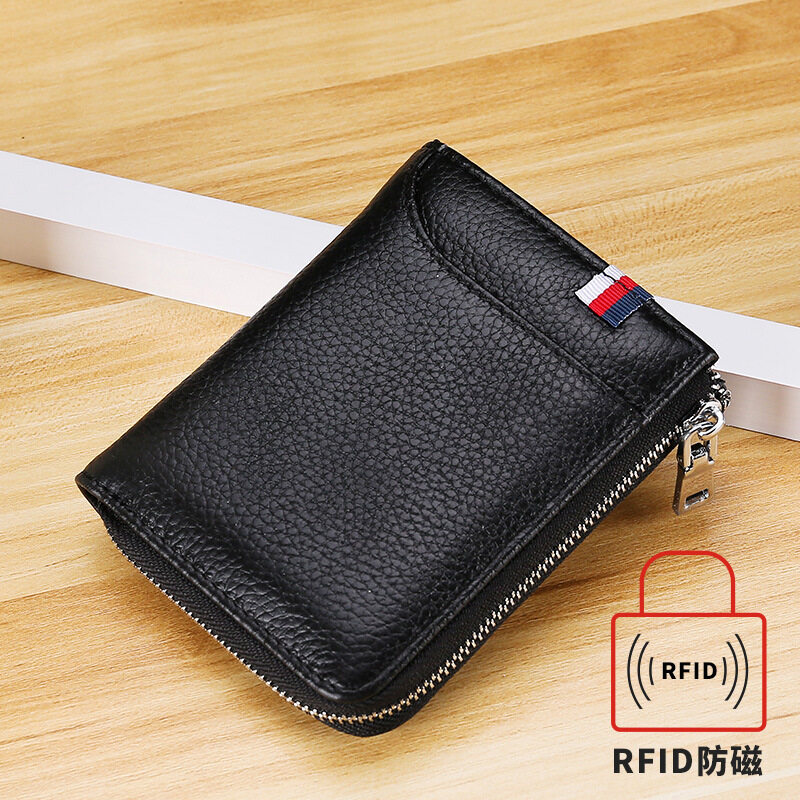 Smart King New Fashion Short Wallet Purse For Men Genuine Cow Leather Fashion Super Hot Cool Clutch Passport Bag Card Clip Multifunction Anti-Rfid