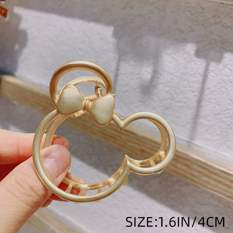 FAITOLAGI Hollow Mickey Head with Bow Knot Hair Claw Clip Women Girls Hair Accessories