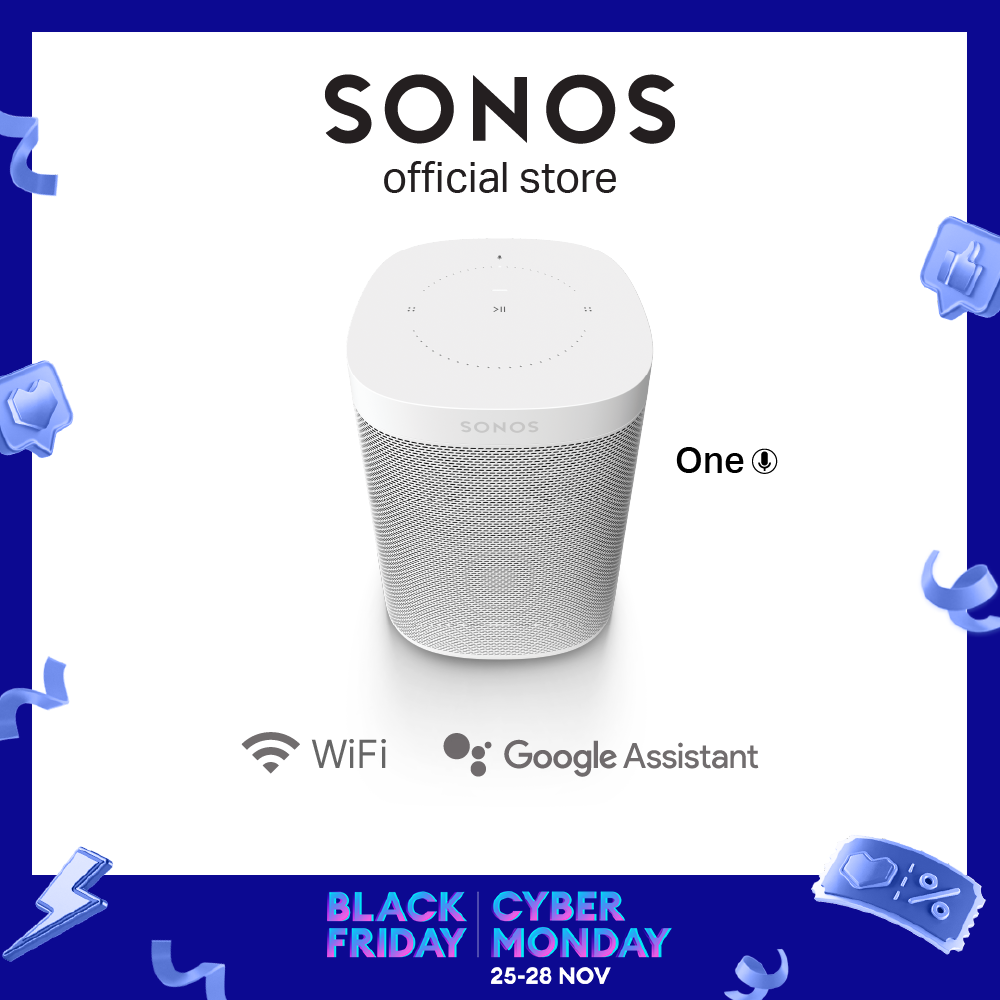 Sonos One (Gen 2) - Voice Controlled Smart Speaker with Google Assistant [Deliver in Early Dec]
