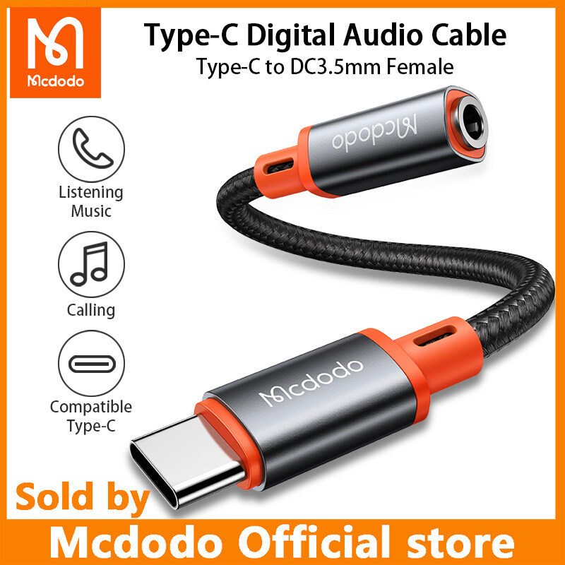 Mcdodo USB Type C to 3.5mm Headphone Jack OTG Adapter HIFI DAC Audio Aux Cable For iPad Pro Macbook Samsung S21 Note 20 10 9 Huawei  Mate 40 Pro Xiaomi  OPPO VIVO Oneplus
