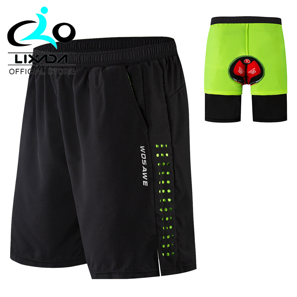 Men Bike Short with 3D Gel Padding and Mesh Lining Breathable Quick Dry Loose-Fit Bicycle Shorts Cycling Running Summer Shorts LIXADA
