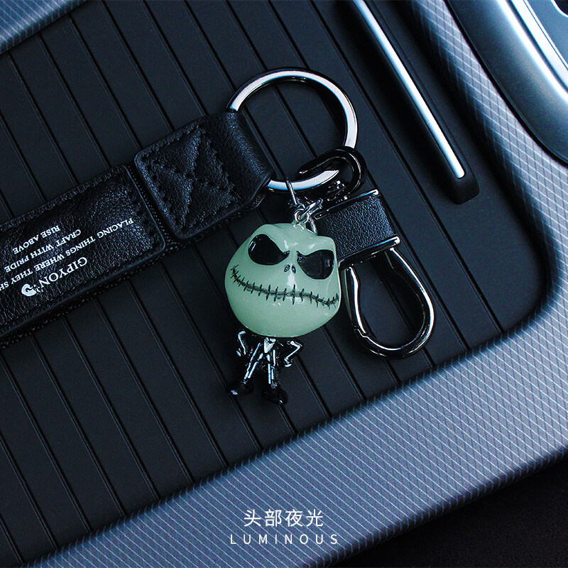 Night Glowing Skull Car Keychain Christmas Eve Jack Doll School Bag Ornament