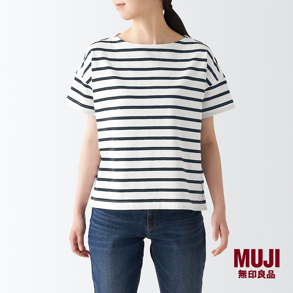 MUJI Ladies Heavy Weight Boat Neck Short Sleeve T-Shirt