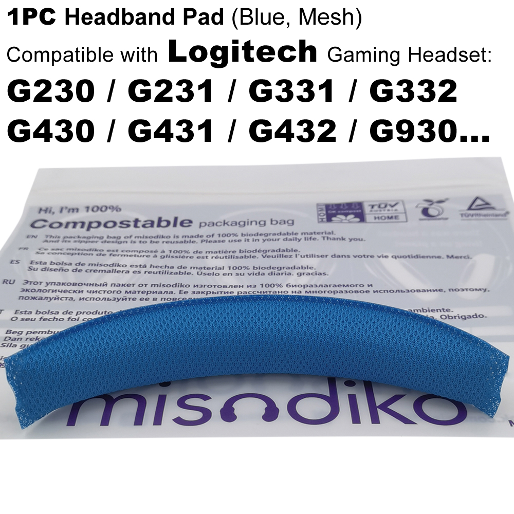misodiko Headband Pad/ Earpads Replacement for Logitech G230 G231 G331 G332 G430 G431 G432 G930 Gaming Headset (Mesh)