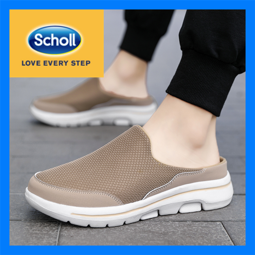 Scholl shoes men scholl sneakers men's shoes scholl canvas sandal men Scholl Kasut Scholl Slides man Scholl men Scholl Large size Half Slippers Flat Sandals men fashion casual Slippers - AS2022