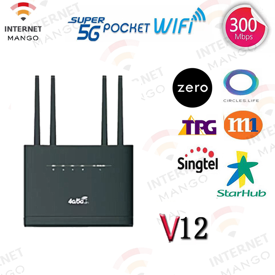 4G/5G New Product Modified Unlimited Hotspot 4G/5G LTE Modem V12 Router MOD Wifi Data 4 Antenna Mobile Router